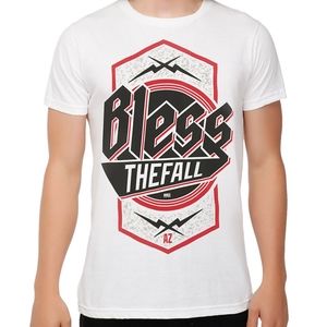 NWT Retro Blessthefall white Metalcore band shirt